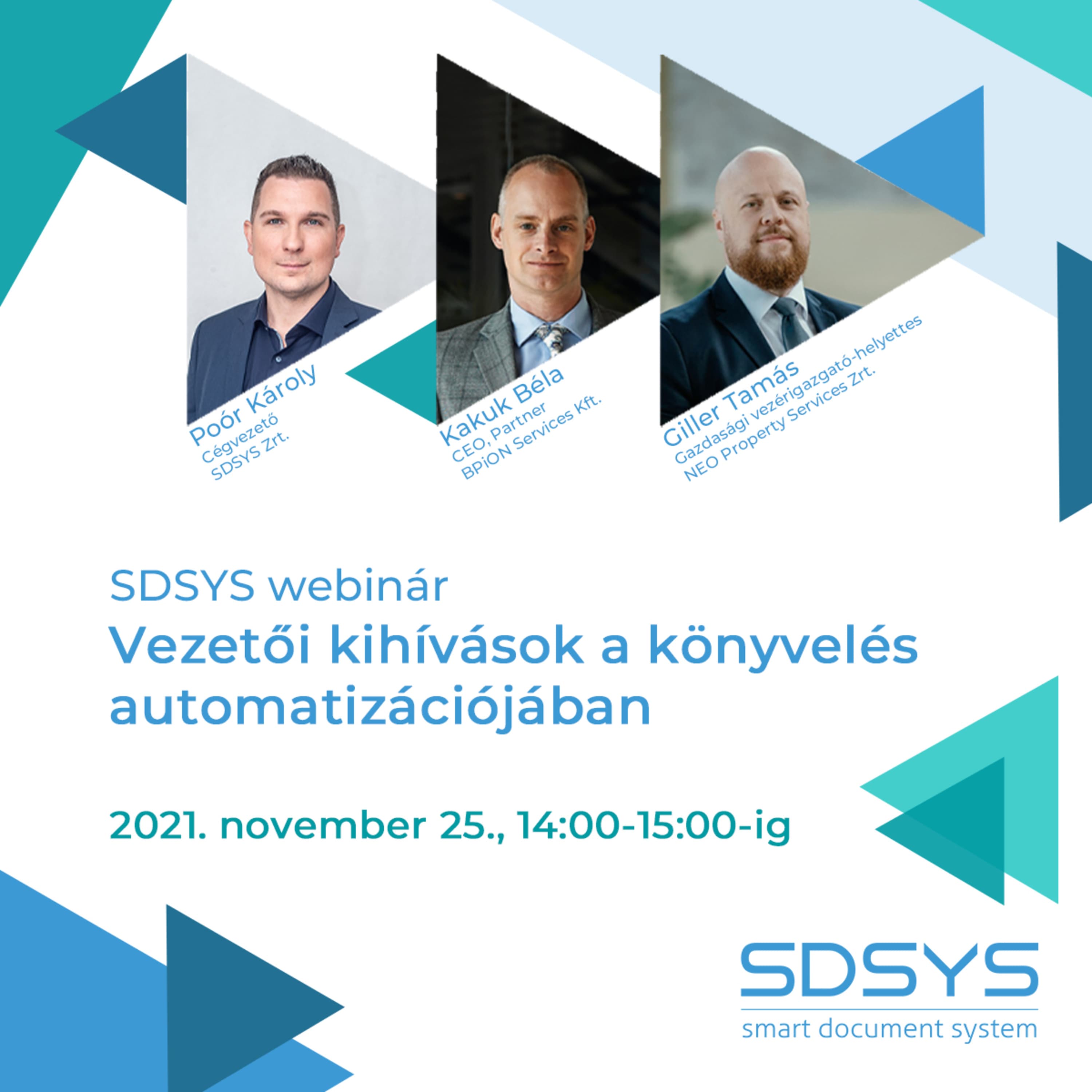 SDSYS webinár - Vezetői kihívások a könyvelés automatizációjában