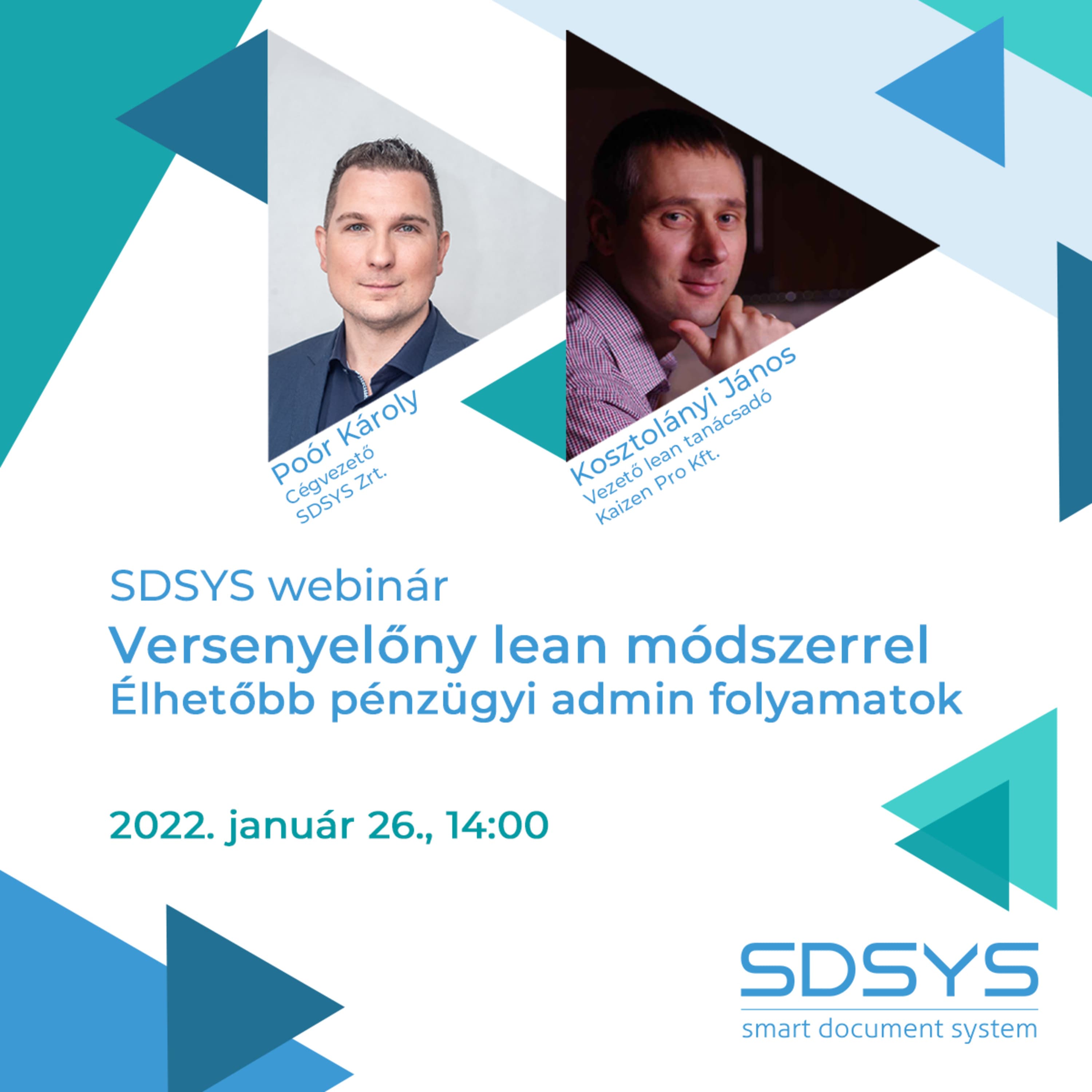 SDSYS webinár - Versenyelőny lean módszerrel - élhetőbb pénzügyi admin folyamatok