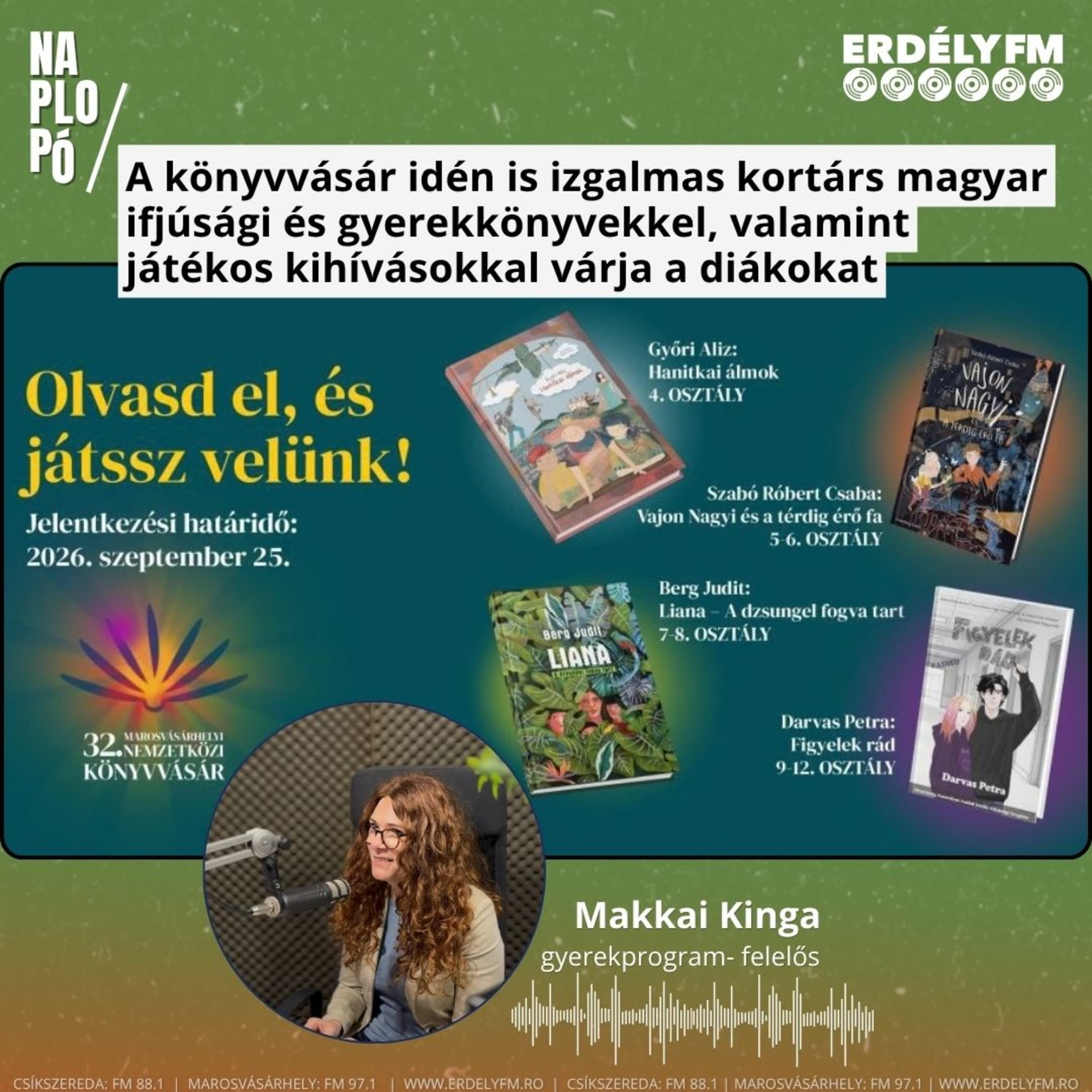 A könyvvásár idén is izgalmas kortárs magyar ifjúsági és gyerekkönyvekkel, valamint játékos kihívásokkal várja a diákokat