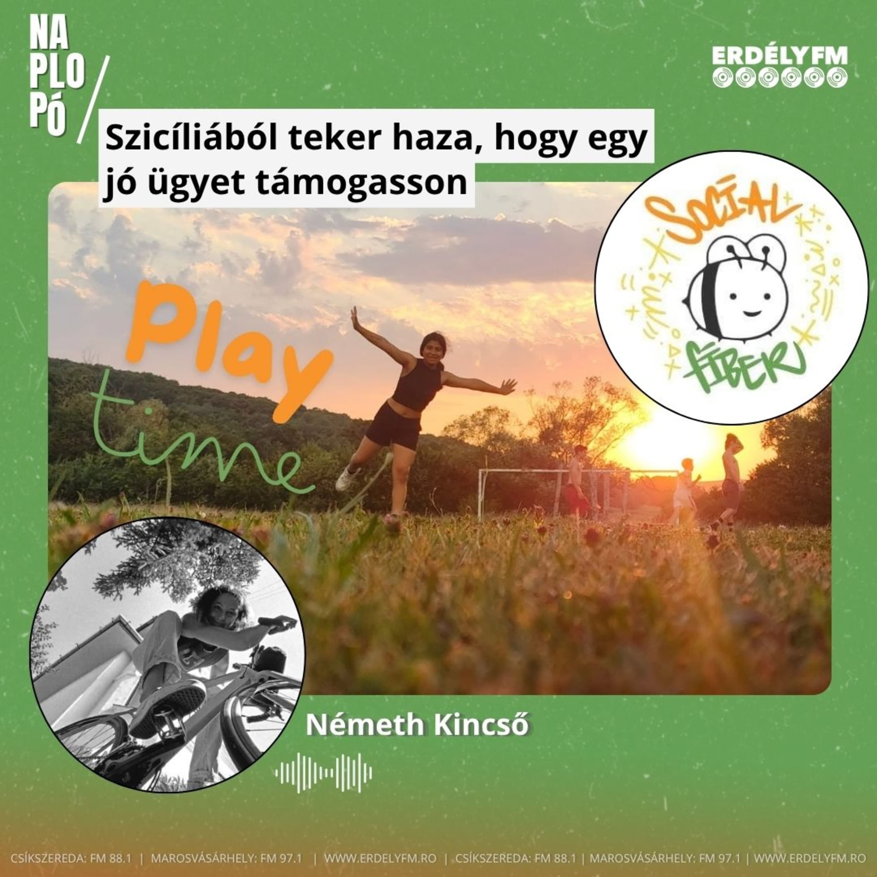 Szicíliából teker haza, hogy egy jó ügyet támogasson