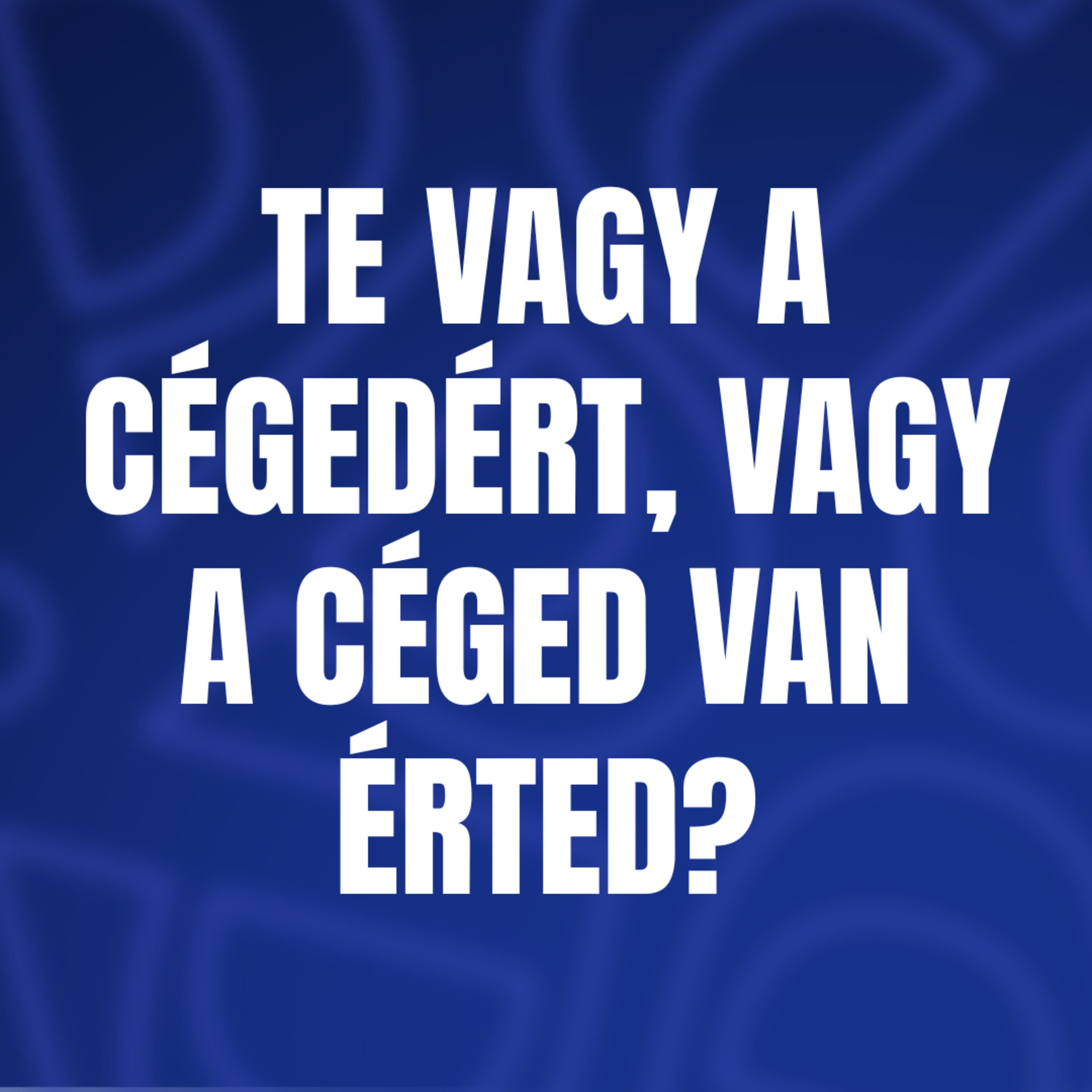 Te vagy a cégedért, vagy a céged van érted?